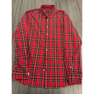 J.Crew Flex Washed Classic Fit Red Plaid Button Down Shirt XLT‎ Men's Casual